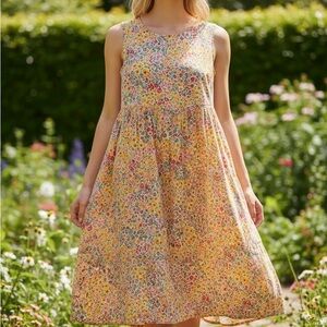 NWOT J. Crew Floral Print Sleeveless Midi Dress